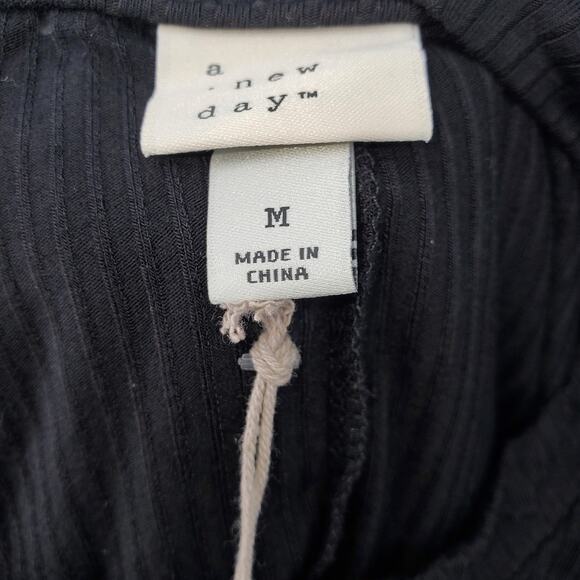 A New Day 3/4 Sleeve Ribbed Midi Bodycon Dress Black Womens Size Medium New - Picture 5 of 6